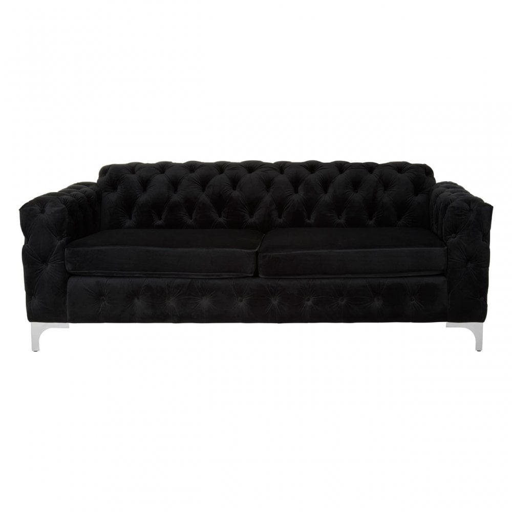 Madina Chesterfield Sofa Black