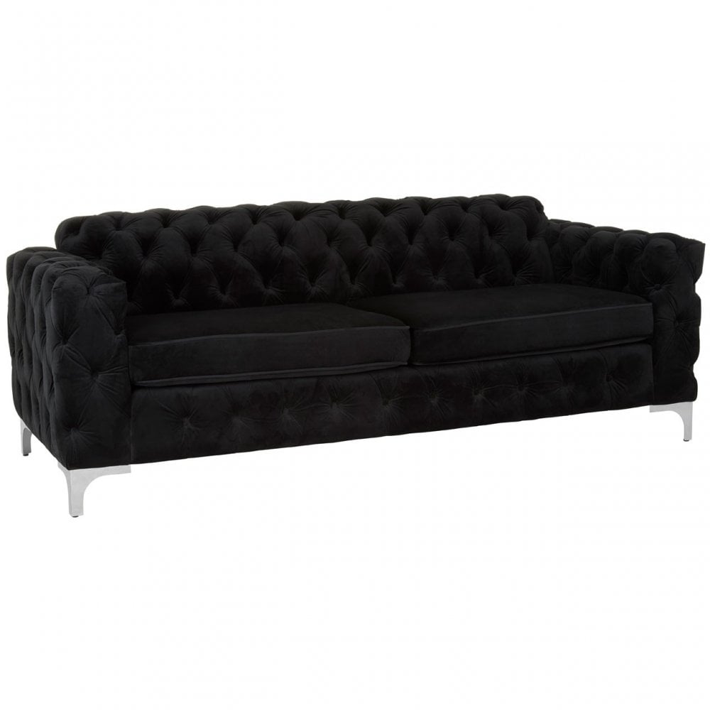 Madina Chesterfield Sofa Black