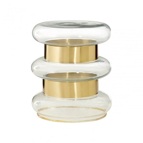 Margot Clear Glass Side Table Gold