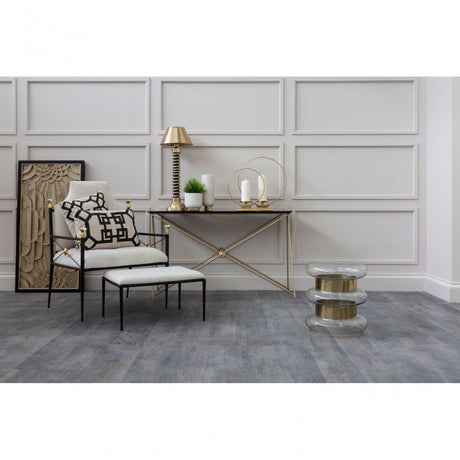 Margot Clear Glass Side Table Gold