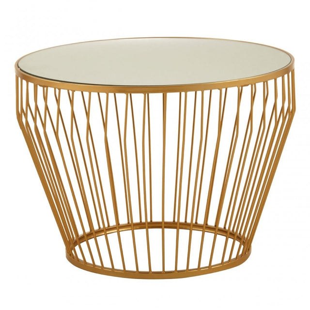 Anvil Gold Finish Tapered Design Side Table Gold