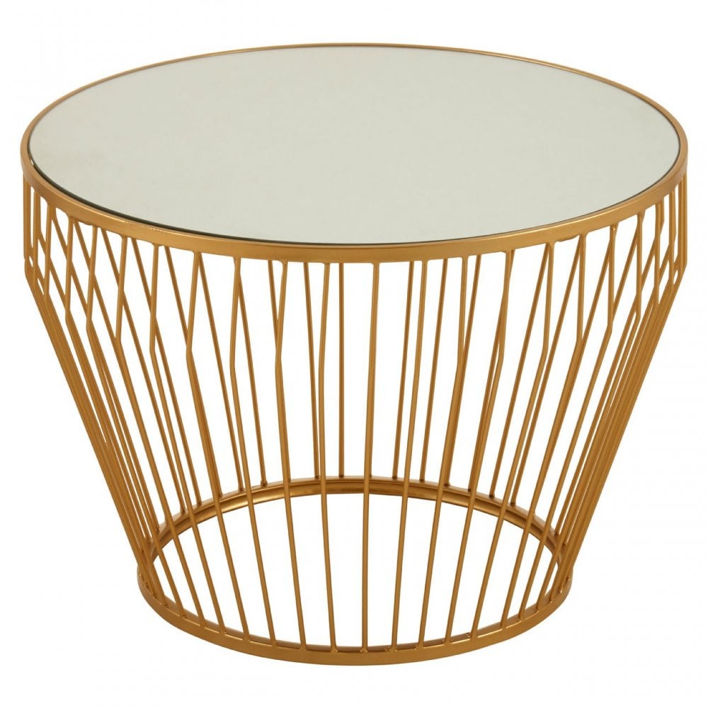 Anvil Gold Finish Tapered Design Side Table Gold