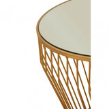 Anvil Gold Finish Tapered Design Side Table Gold