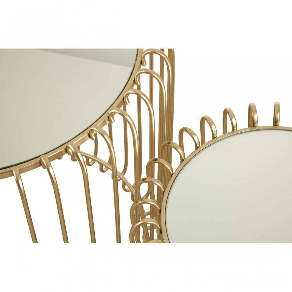 Anvil 2 Set Champagne Wireframe Side Tables Gold