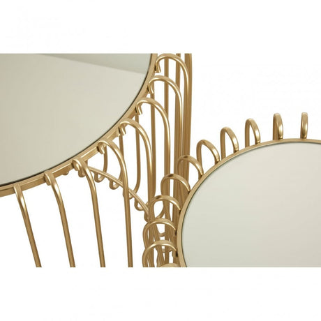 Anvil 2 Set Champagne Wireframe Side Tables Gold