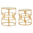 Anvil Set of 2 Gold Metal / Round Side Tables Gold