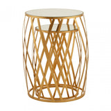 Anvil Set of 2 Cross Design Side Tables Gold
