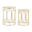 Anvil Set of 2 Champagne Metal Side Tables Champagne
