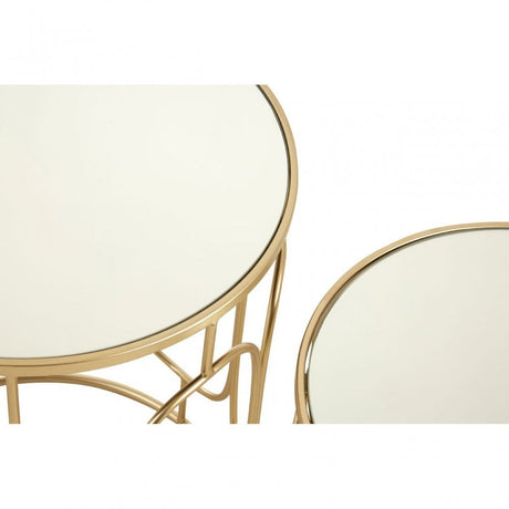 Anvil Set of 2 Champagne Metal Side Tables Champagne