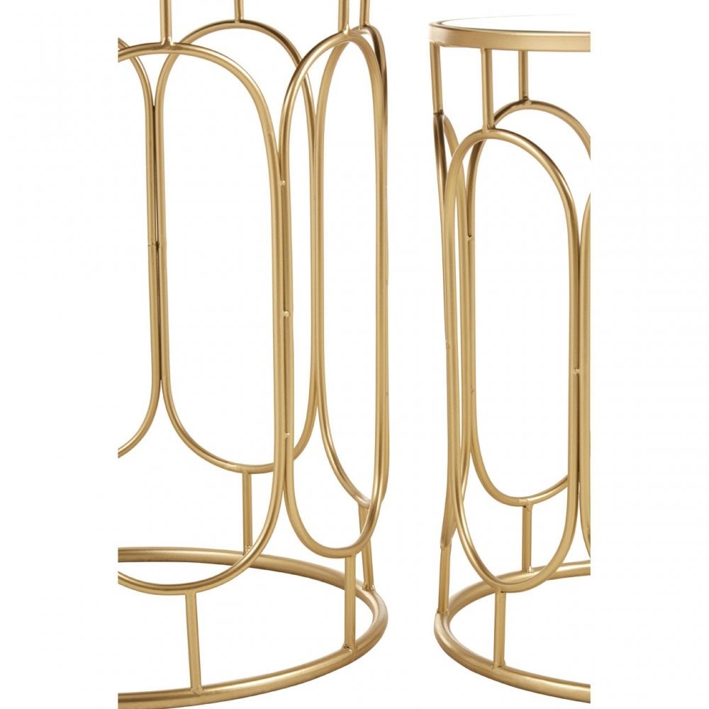 Anvil Set of 2 Champagne Metal Side Tables Champagne