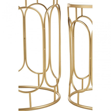 Anvil Set of 2 Champagne Metal Side Tables Champagne