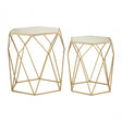Anvil Set of 2 Hexagonal Side Tables Champagne