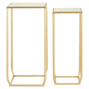 Avantis Set of 2 Champagne / Square Side Tables Champagne
