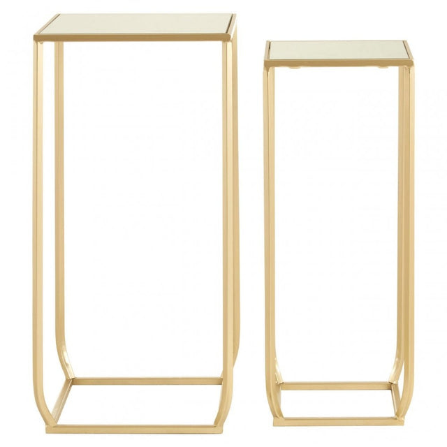 Avantis Set of 2 Champagne / Square Side Tables Champagne