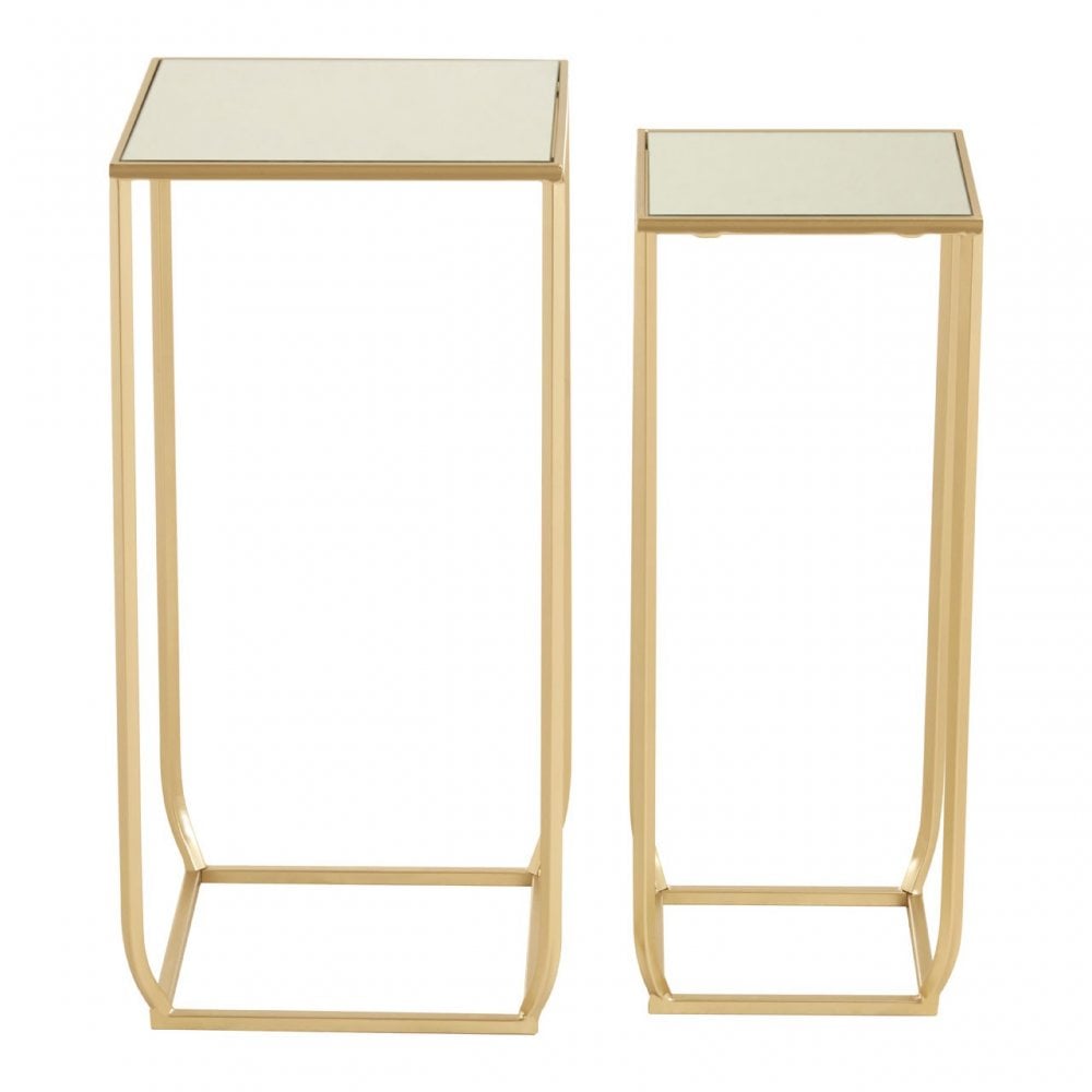 Avantis Set of 2 Champagne / Square Side Tables Champagne