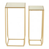 Avantis Set of 2 Champagne / Square Side Tables Champagne