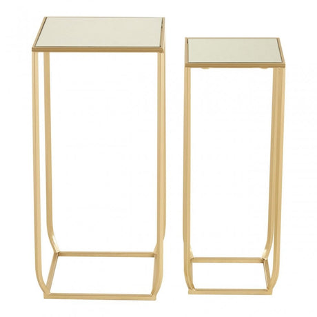 Avantis Set of 2 Champagne / Square Side Tables Champagne