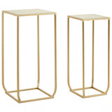 Avantis Set of 2 Champagne / Square Side Tables Champagne