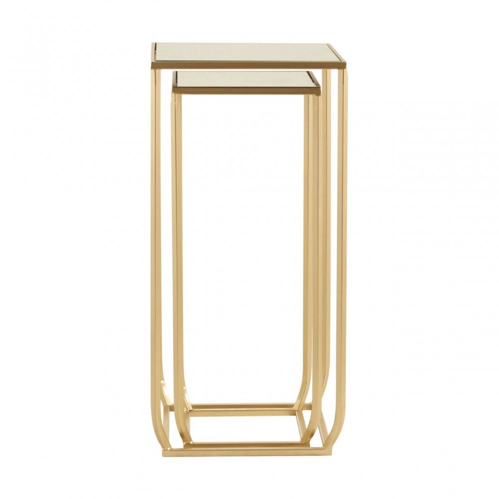 Avantis Set of 2 Champagne / Square Side Tables Champagne