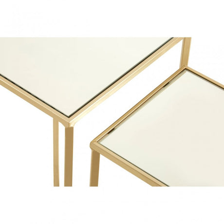 Avantis Set of 2 Champagne / Square Side Tables Champagne