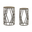 Avantis Set of 2 Black Metal Round Side Tables Black