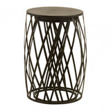 Avantis Set of 2 Black Metal Round Side Tables Black