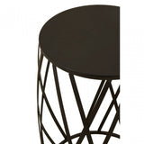 Avantis Set of 2 Black Metal Round Side Tables Black