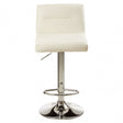 Baina White Seat Bar Stool with Chrome Base White
