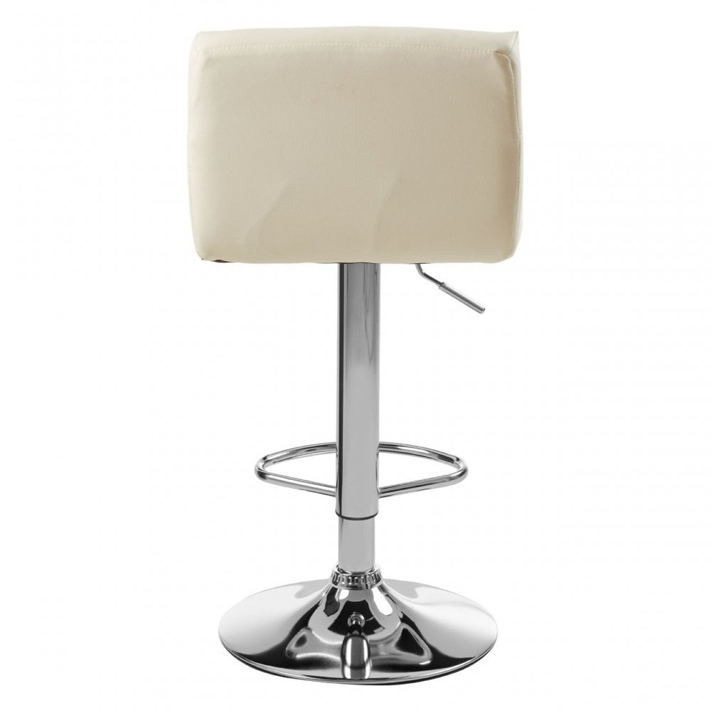 Baina White Seat Bar Stool with Chrome Base White