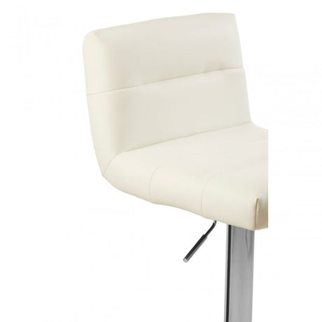 Baina White Seat Bar Stool with Chrome Base White