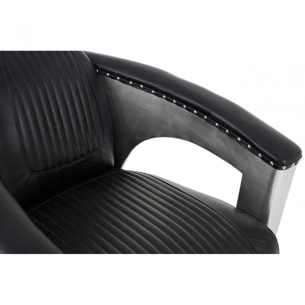 Venne Black Leather Sofa Chair Black