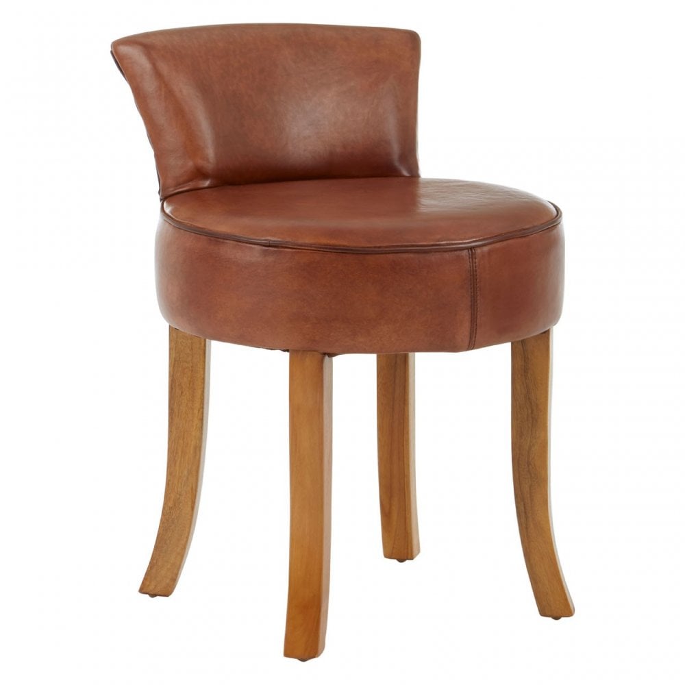 Kourtnai Brown Leather Chair Brown