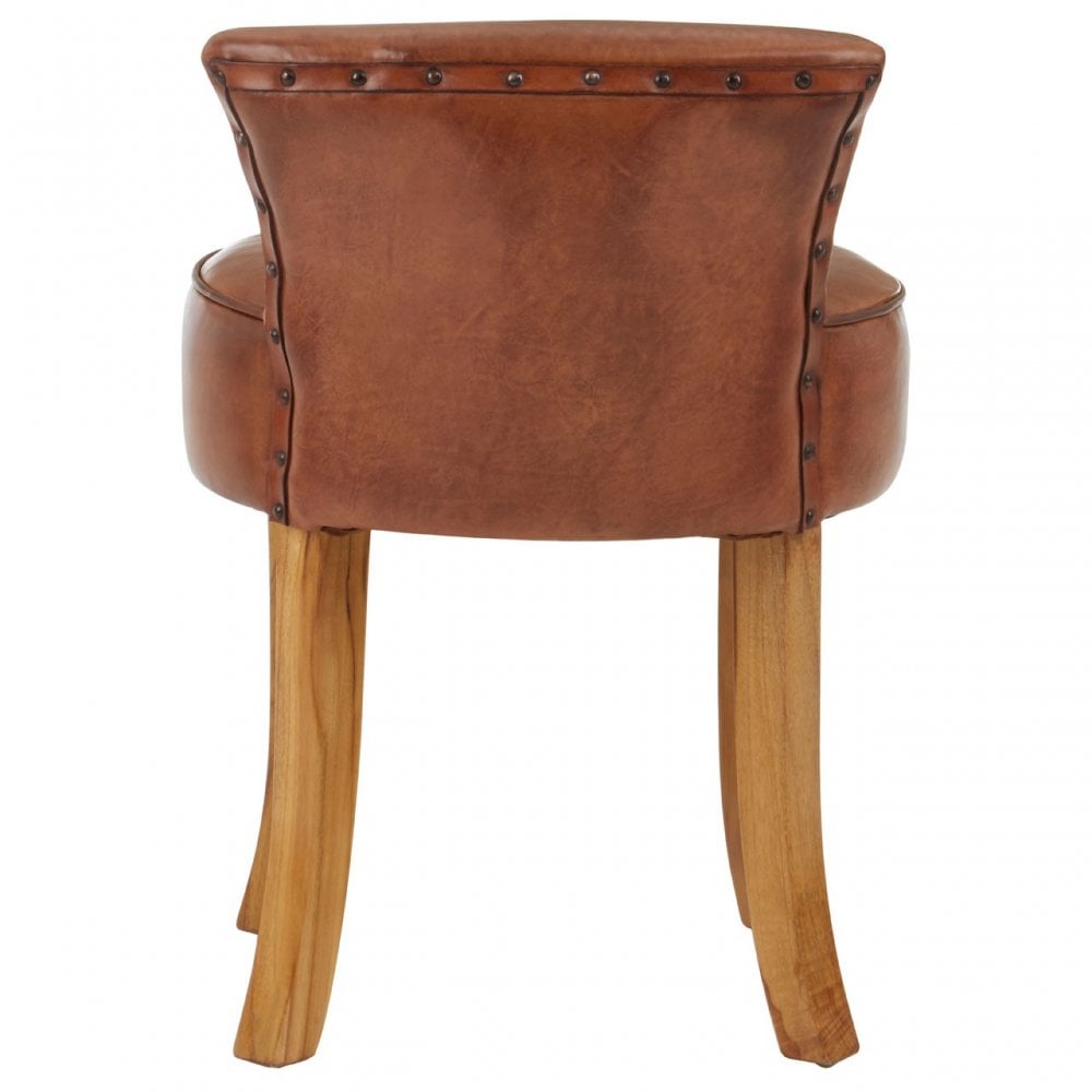 Kourtnai Brown Leather Chair Brown