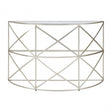 Rubia Silver Leaf Demilune Console Table Silver