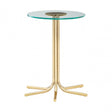 Miley Side Table with Glass Top Gold