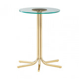 Miley Side Table with Glass Top Gold