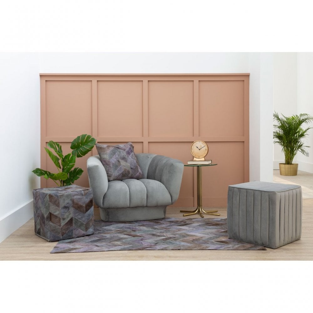Miley Side Table with Glass Top Gold