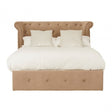 Edison Beige Double Ottoman Bed Beige