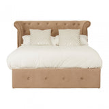 Edison Beige Double Ottoman Bed Beige