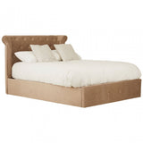 Edison Beige Double Ottoman Bed Beige