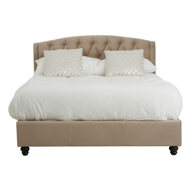 Josephine Brushed Velvet Double Bed Brown