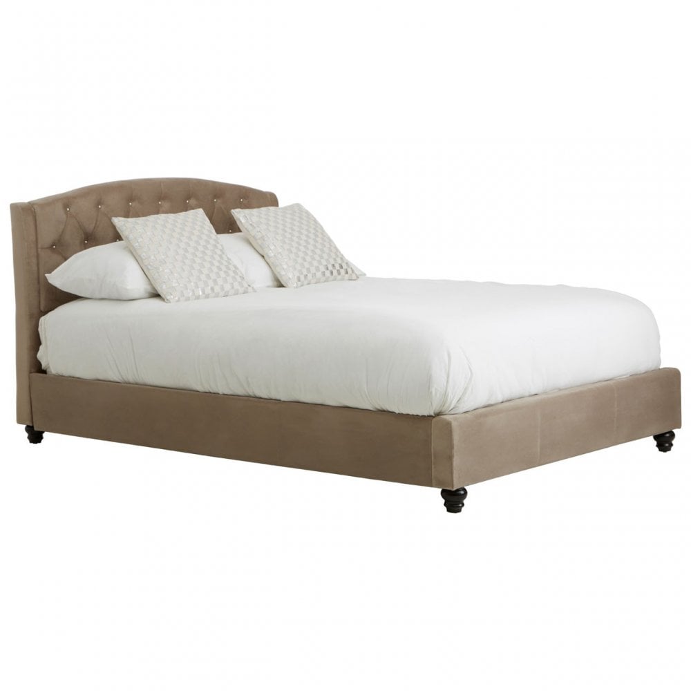 Josephine Brushed Velvet Double Bed Brown