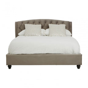 Josephine Velvet Kingsize Bed Grey