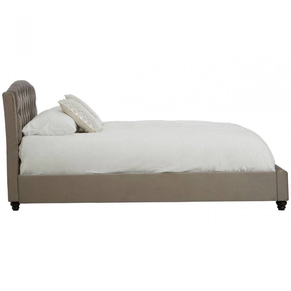 Josephine Velvet Kingsize Bed Grey