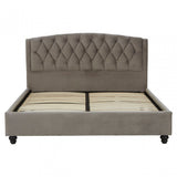 Josephine Velvet Kingsize Bed Grey