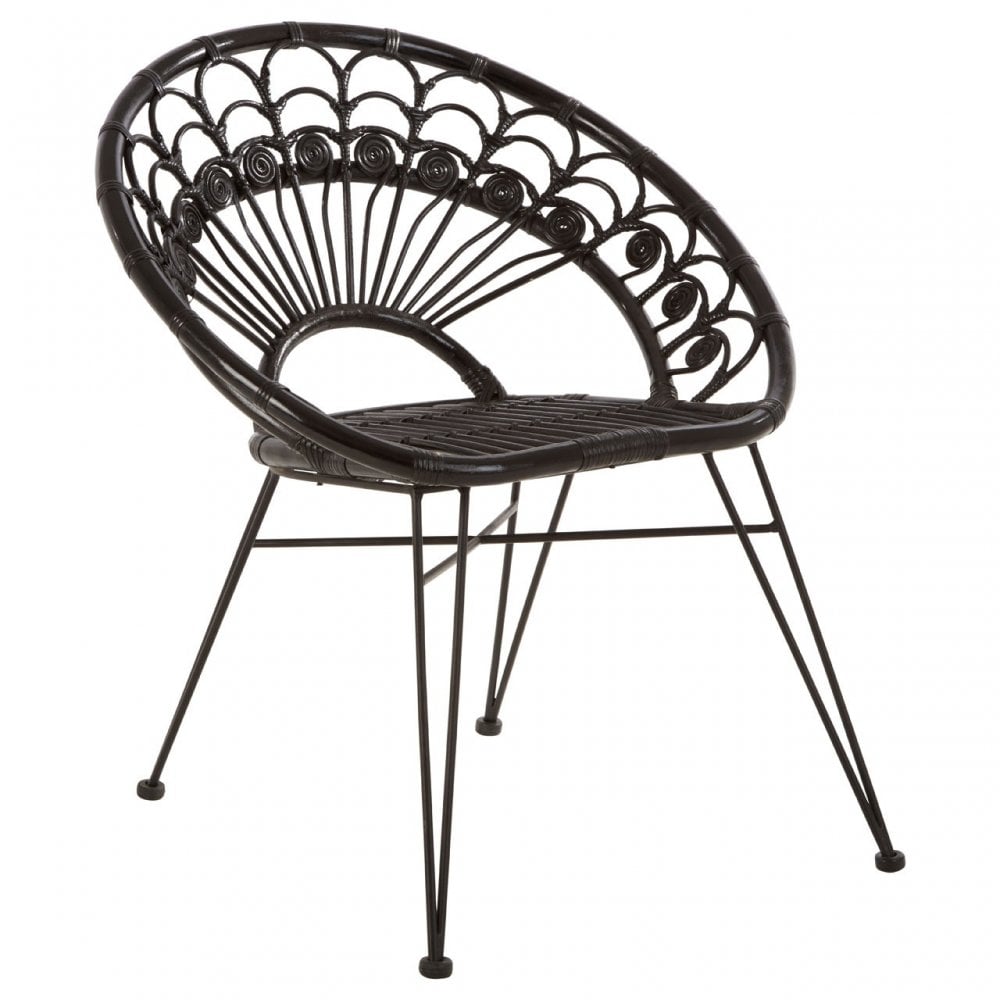 Manado Black Rattan Chair Black