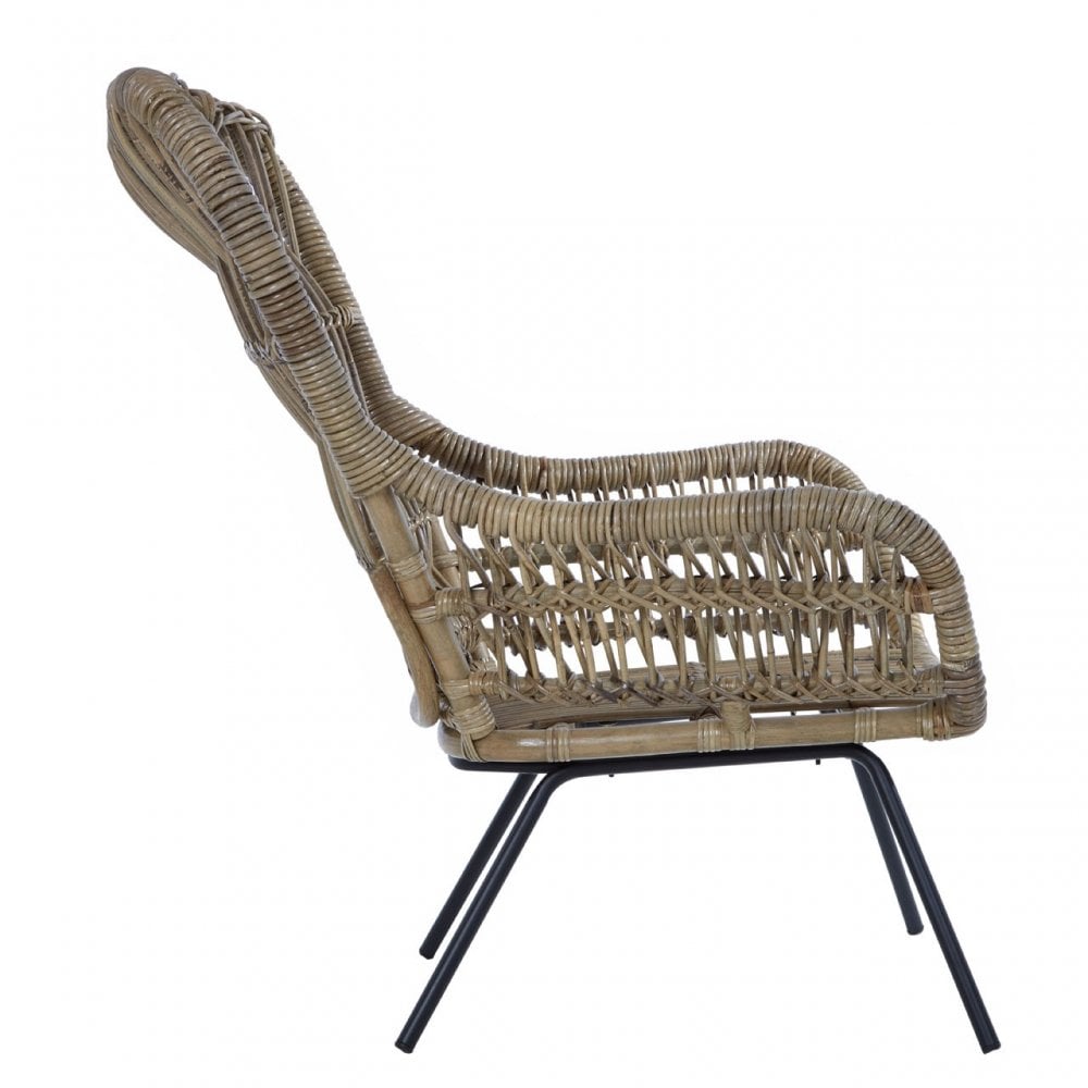Monado Kubu Rattan Chair Grey