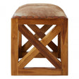 Kourtnai Goat Leather Stool Natural