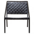 Kourtnai Black Leather Woven Chair Black