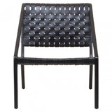 Kourtnai Black Leather Woven Chair Black